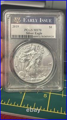 Early Issue American Eagle. 999 solid Silver Dollar 2019 RARE