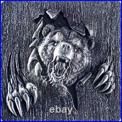 Ebay Live 11.28 2024 Furious Beasts Grizzly Bear 2oz Antiqued Silver Stacker