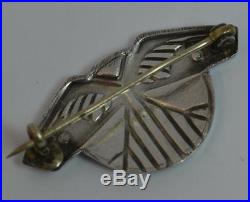 Edwardian Arts and Crafts Solid Silver and Enamel Brooch