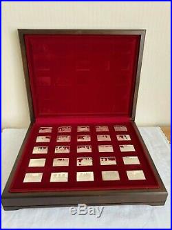 Elizabeth Our Queen Boxed Set of 25 Solid Silver Ingots by Franklin Mint 1976