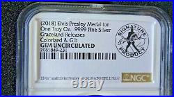 Elvis Presley 2018 Solid Silver/Gold Medallion, 1 Troy Oz. 9999 Fine Silver #231