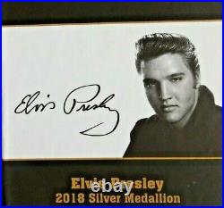 Elvis Presley 2018 Solid Silver/Gold Medallion, 1 Troy ounce. 9999 Fine Silver