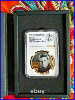 Elvis Presley 2018 Solid Silver/Gold Medallion, 1 Troy ounce. 9999 Fine Silver