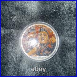 Elvis Presley Silver Eagle 999 Solid 1 Ounce Colourised 50th Anniversary Boxed