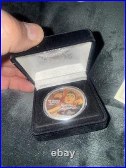 Elvis Presley Silver Eagle 999 Solid 1 Ounce Colourised 50th Anniversary Boxed
