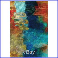 Elysium V Abstract Unframed Reverse Printed On Tempered Glass With Silver Leaf W