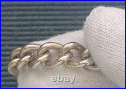 Empty Vintage Hmk'd Solid Silver Charm Bracelet +Heart Padlock+ safety chain 30g