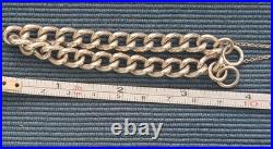 Empty Vintage Hmk'd Solid Silver Charm Bracelet +Heart Padlock+ safety chain 30g