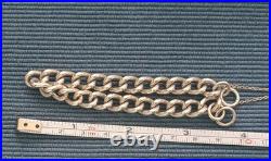 Empty Vintage Hmk'd Solid Silver Charm Bracelet +Heart Padlock+ safety chain 30g
