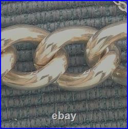 Empty Vintage Hmk'd Solid Silver Charm Bracelet +Heart Padlock+ safety chain 30g