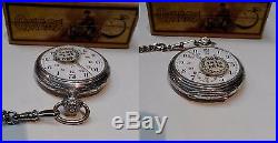 Excellent Antique Omega Swiss Made Pocket Watch Solid Silver Beautifully Carved