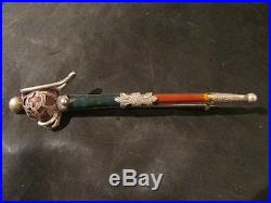 Exceptional Victorian Large Solid Silver & Scottish Agate Sword Brooch, 1880s