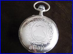 Extra Large Pocket Watch DOXA Solid Silver 800 Antique Open Face 15J Swiss