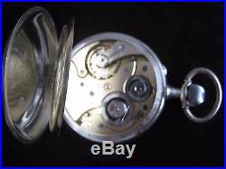 Extra Large Pocket Watch DOXA Solid Silver 800 Antique Open Face 15J Swiss
