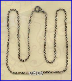 Extra Long Fin Vintage Solid Silver Gold Ver Niello Pocket Watch Chain 86,5 CM