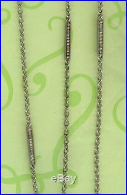 Extra Long Vintage Solid Silver Pocket Watch Chain 148 CM Seal 800