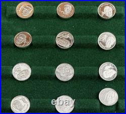 FRANKLIN MINT Solid Silver Mini Coin Set Football Immortals Hall of Fame 50 pc