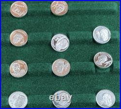 FRANKLIN MINT Solid Silver Mini Coin Set Football Immortals Hall of Fame 50 pc