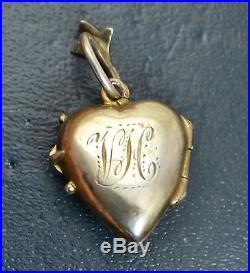 Fine Antique SOLID SILVER GILT, Persian Turquoise & White Paste HEART LOCKET