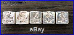 thumbnail image 2 of 1 Oz MK BarZ Skull Square .999 Fine Silver Poured Bar – 2015 US Mint 2 of 6