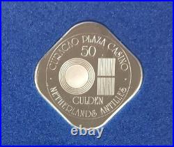Franklin Mint Curacao Plaza Netherlands Silver Gaming Coin Token 50 gulden