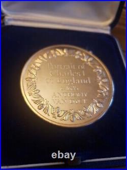 Franklin Mint Portrait of Charles I of England Coin Solid Sterling 925 2Oz Troy