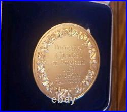 Franklin Mint Portrait of Charles I of England Coin Solid Sterling 925 2Oz Troy
