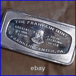 Franklin Mint Solid Sterling Silver 1000 Grains