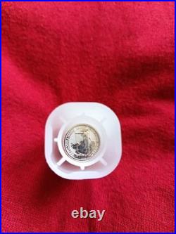 Full tube of 16 x 2026 1/10 oz ounce Solid Silver Britannia Coin. 999 Pure