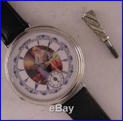 Fully Serviced VACHERON 1870 Erotic Oriental Solid SILVER Gent's Wrist WatchMINT
