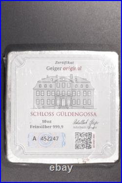 GEIGER Edelmetalle 10oz. 999 Fine Silver Square Bar In Original Packing