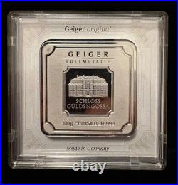 Geiger 100g Silver Bar Square. 999 Sealed Security Line