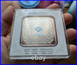 Geiger 100g Silver Bar Square. 999 Sealed Security Line