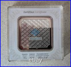 Geiger 100g Silver Bar Square. 999 Sealed Security Line