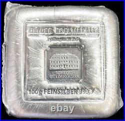 Geiger Edelmetalle 100 Grams 9999 Fine Silver Square Bar With Assay