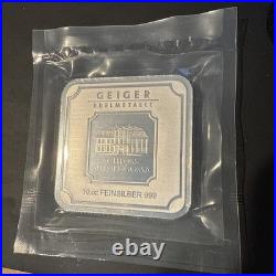 Geiger Edelmetalle 10 oz. 999 Fine Silver Bar (Square) Sealed