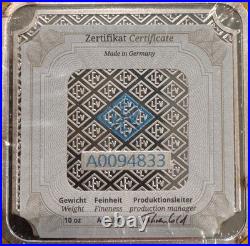 Geiger Edelmetalle 10 oz Silver Bar. 999 Square Serialized Original Wrap
