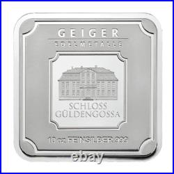 Geiger Edelmetalle 10-oz Silver Original Square Minted Bar Lot 12