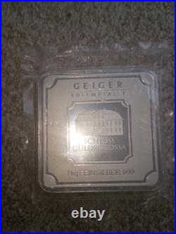 Geiger Edelmetalle 1 Kilo. 999 Silver Bar Square Design 1kg Geiger Edelmetalle 1 Kilo. 999 Silver Bar Square Design 1kg