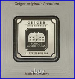 Geiger Edelmetalle 1 oz. 999 Fine Silver Bar Original Square Series