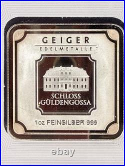Geiger Edelmetalle 1 oz. 999 Fine Silver Original Square in Assay