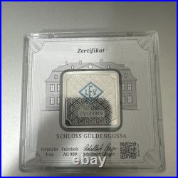 Geiger Edelmetalle 1 oz. 999 Fine Silver Original Square in Assay