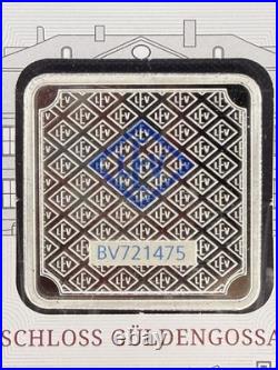 Geiger Edelmetalle 1 oz. 999 Fine Silver Original Square in Assay