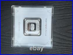 Geiger Edelmetalle 1oz 999 Silver Square Bar Schloss Güldengossa in Assay Card