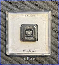 Geiger Edelmetalle 20g 999 Fine Silver Square Bar in Assay Capsule Geiger Edelmetalle 20g 999 Fine Silver Square Bar in Assay Capsule