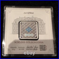 Geiger Edelmetalle 20g 999 Fine Silver Square Bar in Assay Capsule