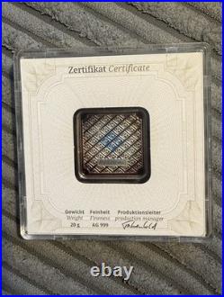 Geiger Edelmetalle 20g 999 Fine Silver Square Bar in Assay Capsule