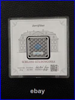 Geiger Edelmetalle 20g 999 Fine Silver Square Bar in Assay Capsule