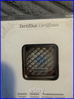 Geiger Edelmetalle 20g 999 Fine Silver Square Bar in Assay Capsule