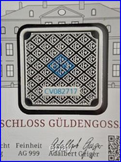 Geiger Edelmetalle 20g 999 Fine Silver Square Bar in Assay Capsule Geiger Edelmetalle 20g 999 Fine Silver Square Bar in Assay Capsule
